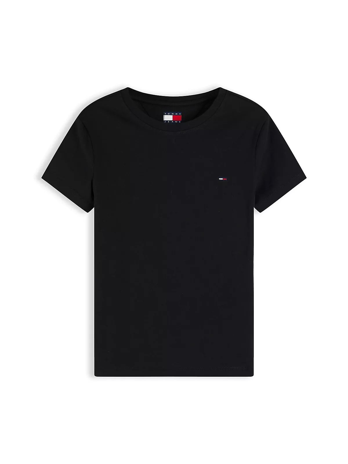 Tommy Hilfiger Tommy Hilfiger Kadın Dar Kesim Logo İmzalı Yuvarlak Yakalı Pamuklu Kısa Kollu Siyah T-Shirt DW0DW20459-BDS