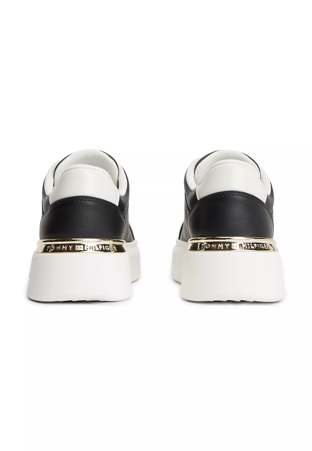 Tommy Hilfiger Tommy Hilfiger Kadın Deri Detaylı Düşük Bilekli Rahat Taban Siyah Sneaker FW0FW09396-BDS