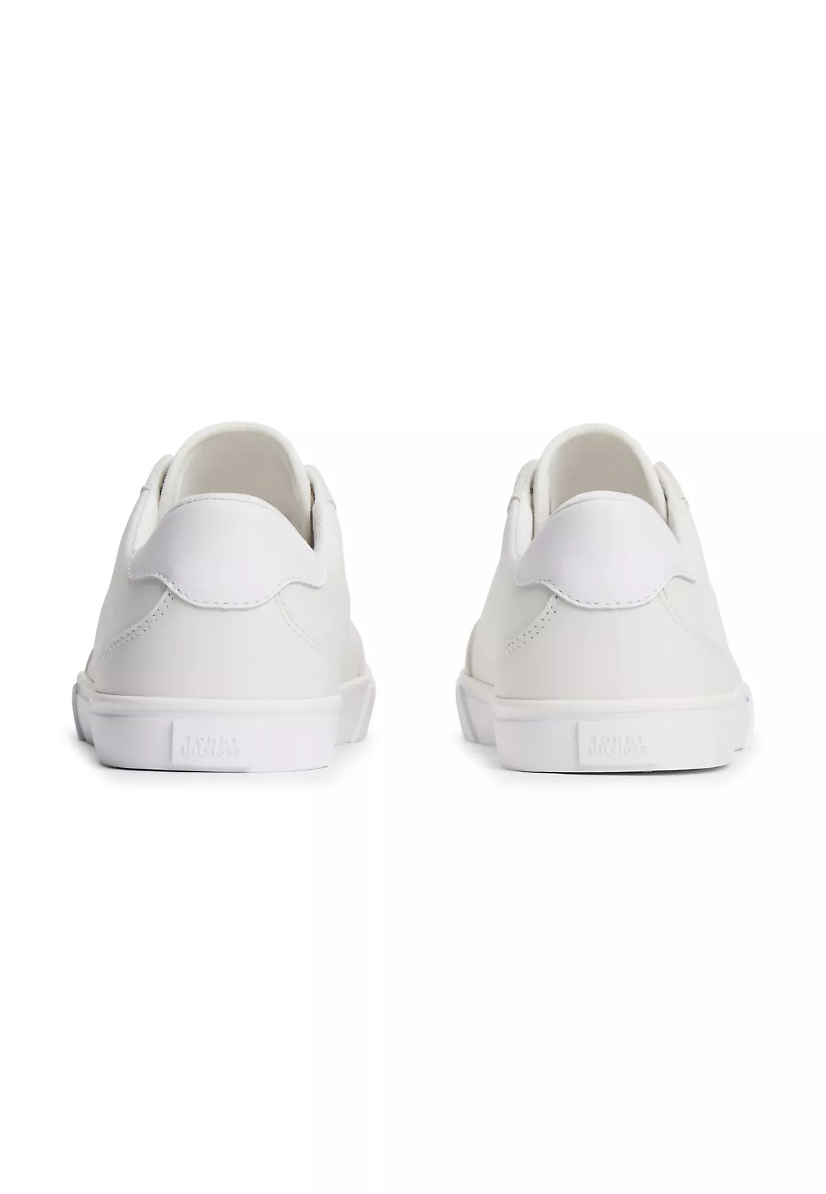 Tommy Hilfiger Tommy Hilfiger Kadın Deri Rahat Taban TH Metal Logo Bağcıklı Ekru Sneaker FW0FW09391-YBL