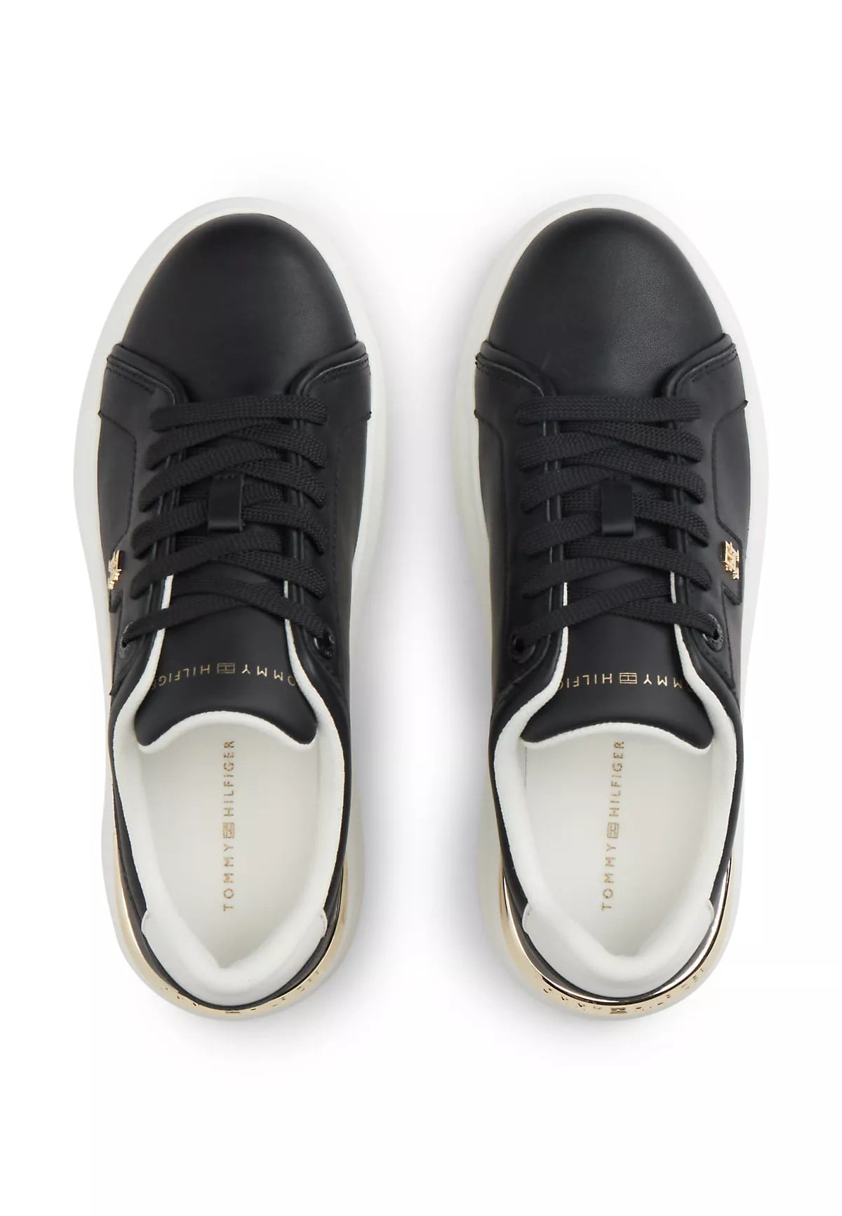 Tommy Hilfiger Tommy Hilfiger Kadın Deri Detaylı Düşük Bilekli Rahat Taban Siyah Sneaker FW0FW09396-BDS