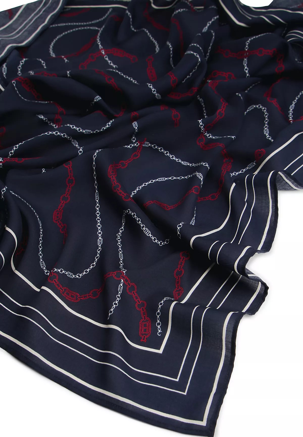 Tommy Hilfiger Tommy Hilfiger Kadın Desenli Dokuma Kumaş Lacivert1 Plaj Elbisesi UW0UW06423-0ZQ