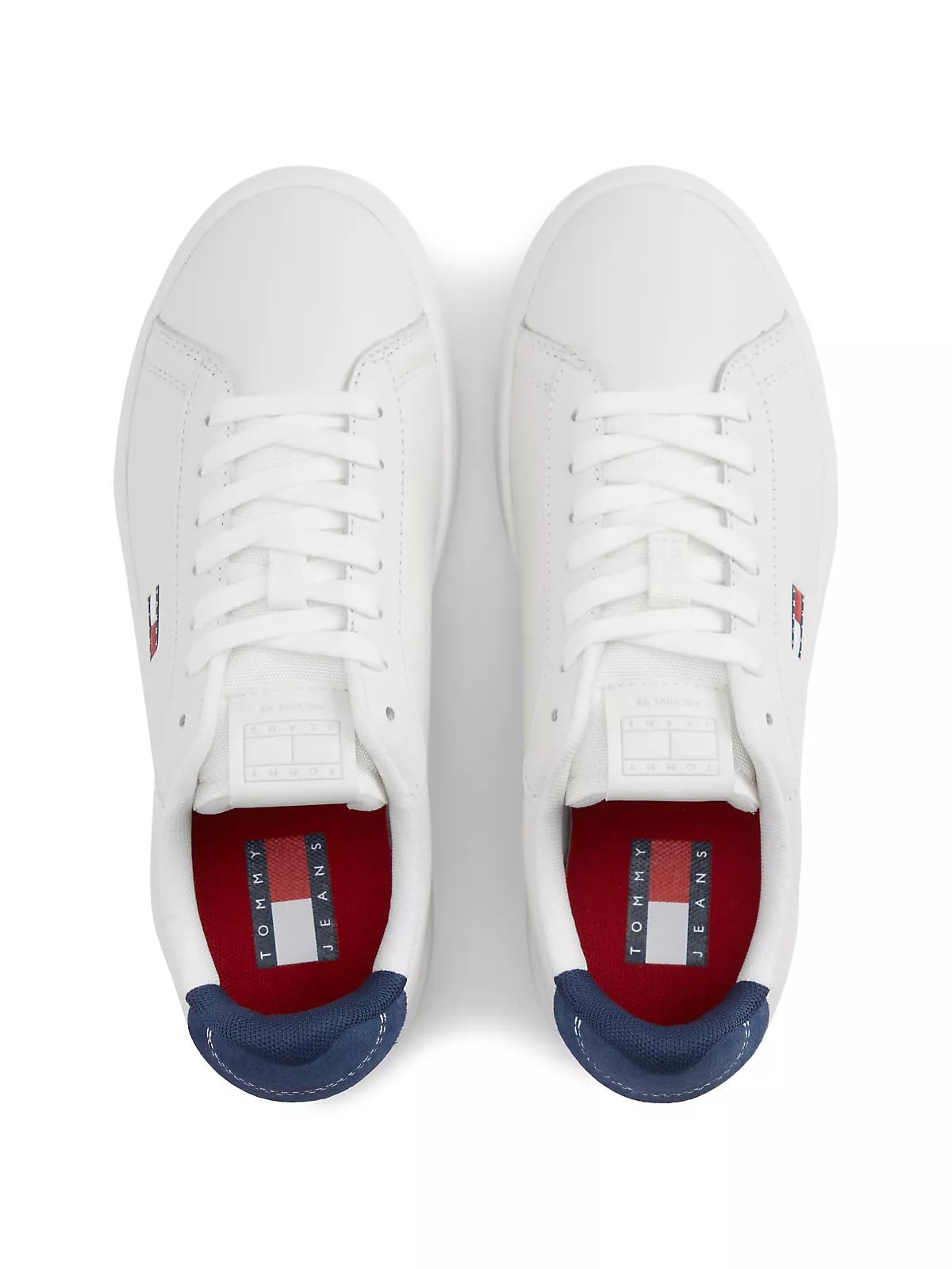 Tommy Hilfiger Tommy Hilfiger Kadın Düşük Bilekli İkonik Bayrak Logo Desenli Süet Detaylı Deri Beyaz Sneaker EN0EN03146-0GZ