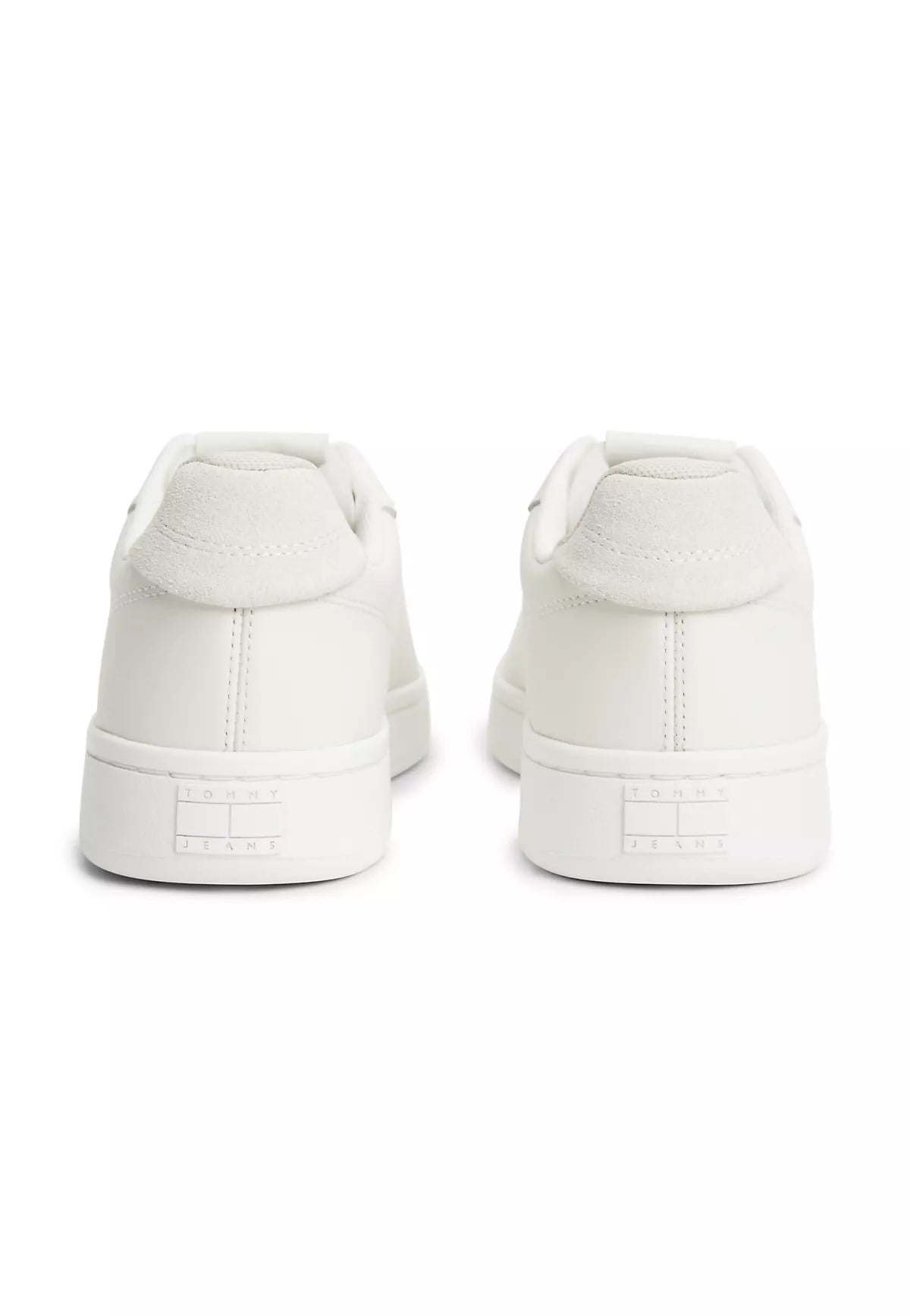 Tommy Hilfiger Tommy Hilfiger Kadın Düşük Bilekli İkonik Bayrak Logo Desenli Süet Detaylı Deri Ekru Sneaker EN0EN03146-YBL