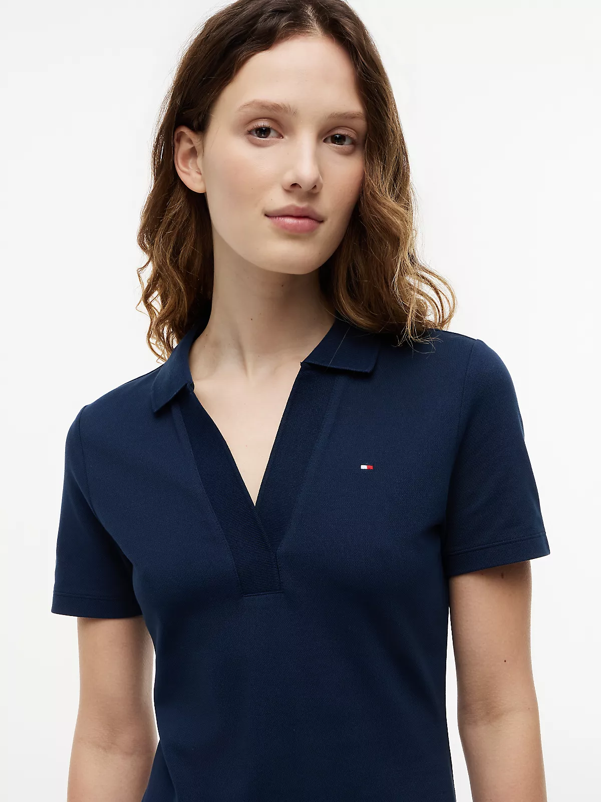 Tommy Hilfiger Tommy Hilfiger Kadın Gömlek Yakalı Bol Kol Detaylı Düğme Kapamalı Lacivert1 Elbise WW0WW42567-C1G