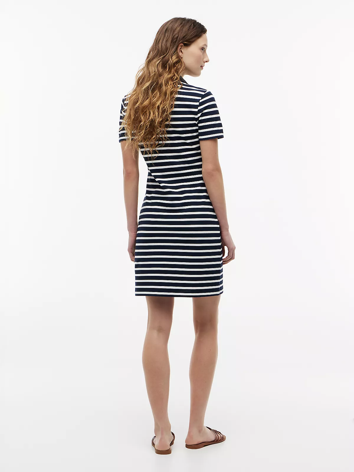 Tommy Hilfiger Tommy Hilfiger Kadın Gömlek Yakalı Bol Kol Detaylı Düğme Kapamalı Lacivert-Beyaz Elbise WW0WW42567-0X4