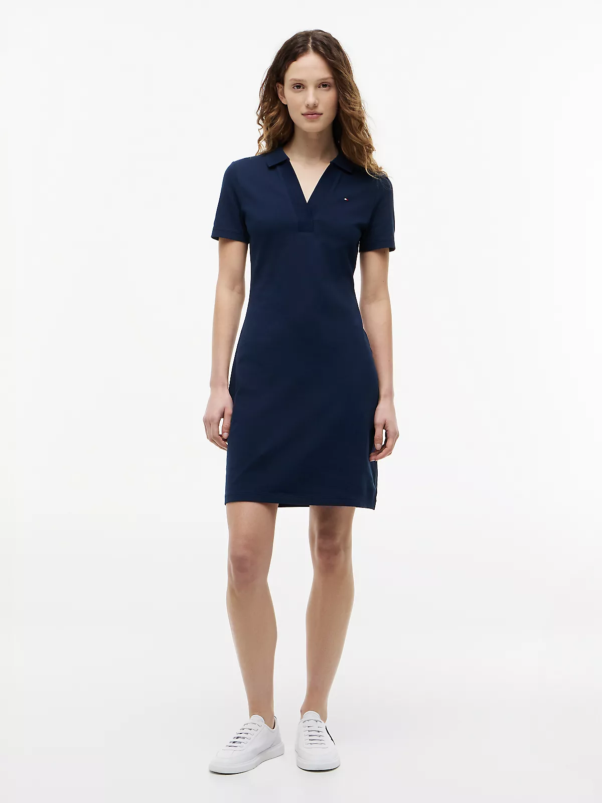 Tommy Hilfiger Tommy Hilfiger Kadın Gömlek Yakalı Bol Kol Detaylı Düğme Kapamalı Lacivert1 Elbise WW0WW42567-C1G