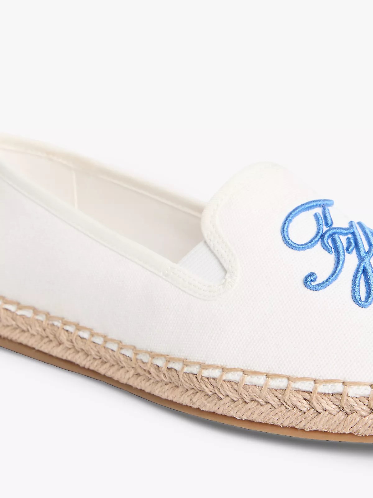 Tommy Hilfiger Tommy Hilfiger Kadın Hafif ve Nefes Alabilir Tasarımlı Logo Nakışlı Beyaz Espadril FW0FW09240-YBL