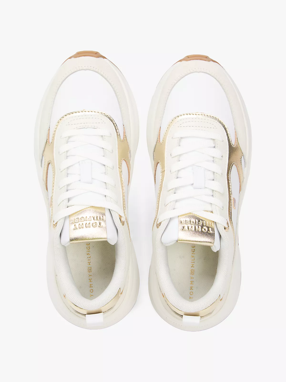 Tommy Hilfiger Tommy Hilfiger Kadın Kalın Topuk Deri Bağcıklı Rahat Taban Altın Sneaker FW0FW09204-0HU