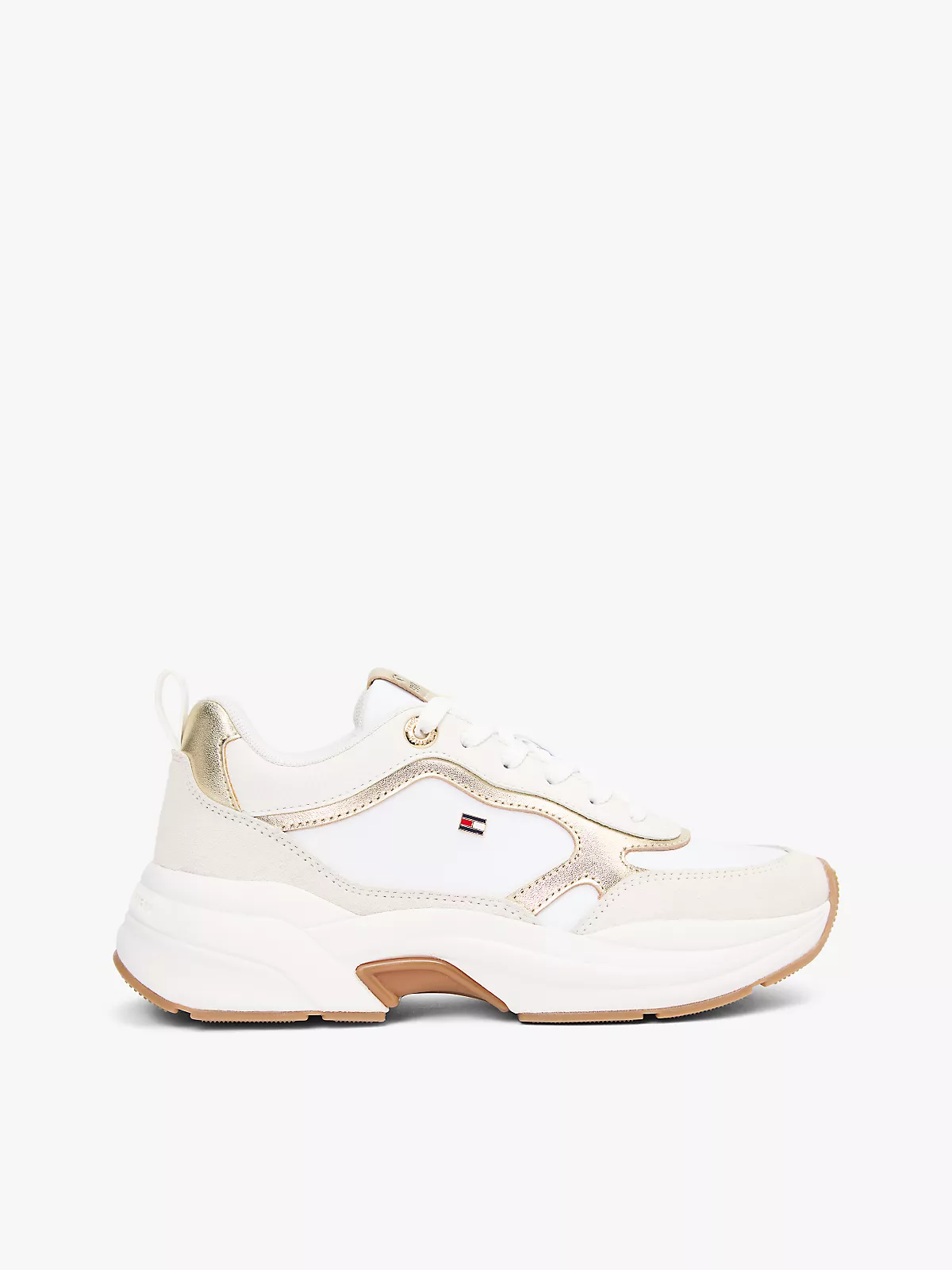 Tommy Hilfiger Tommy Hilfiger Kadın Kalın Topuk Deri Bağcıklı Rahat Taban Altın Sneaker FW0FW09204-0HU