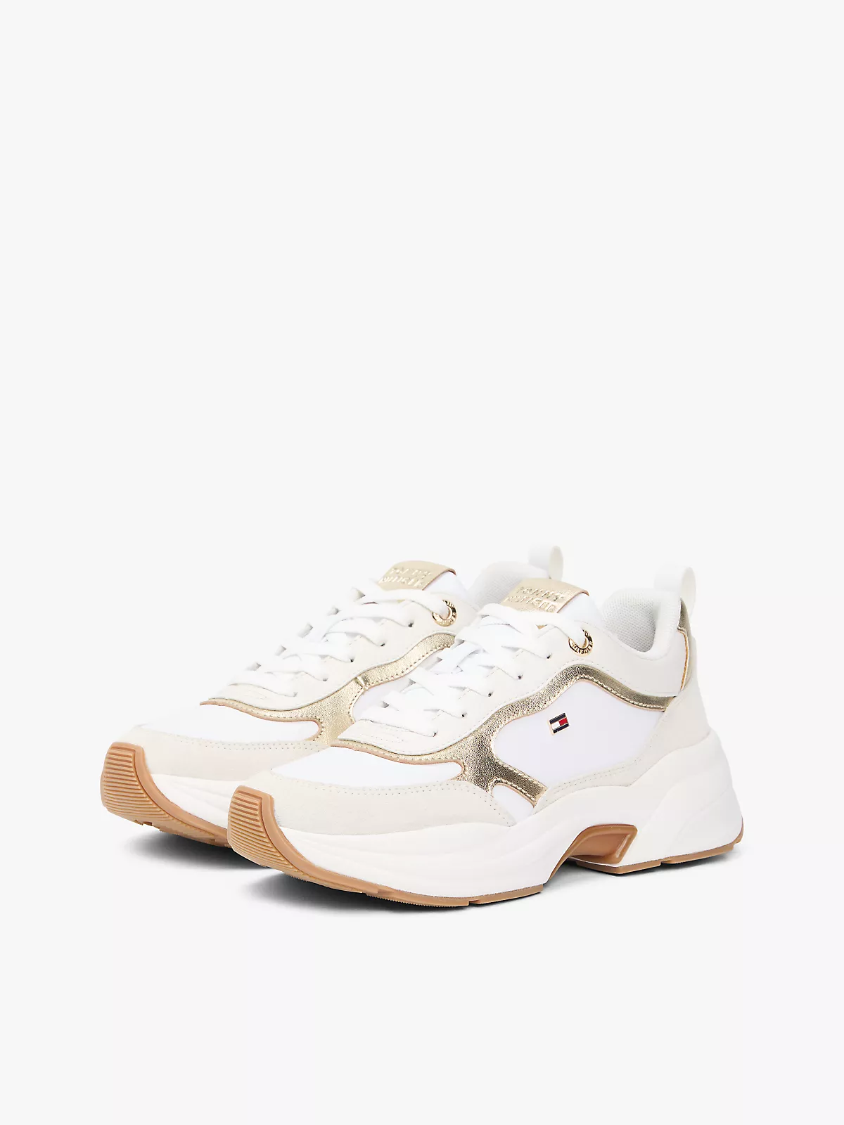 Tommy Hilfiger Tommy Hilfiger Kadın Kalın Topuk Deri Bağcıklı Rahat Taban Altın Sneaker FW0FW09204-0HU