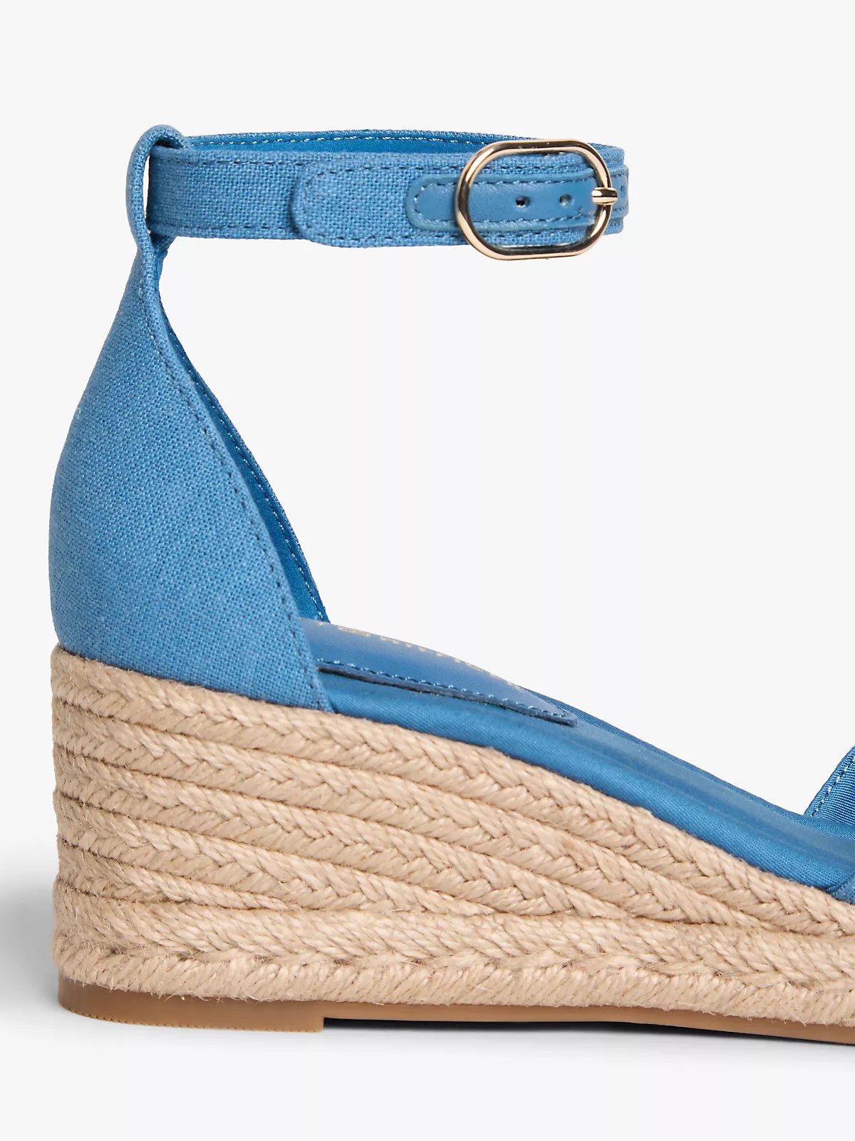 Tommy Hilfiger Tommy Hilfiger Kadın Kenevir Kumaş Çapraz Askılı Dolgu Topuklu Mavi Sandalet FW0FW09332-CZQ