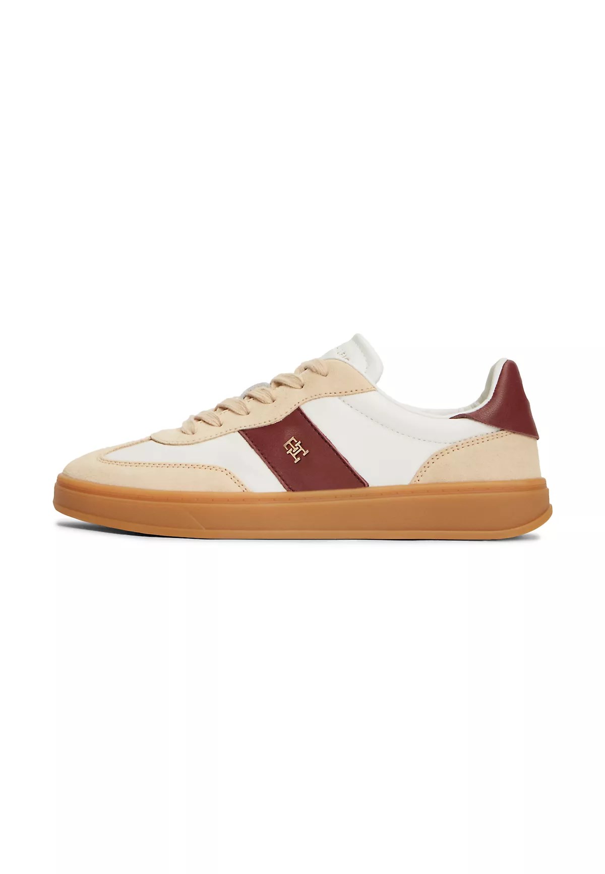 Tommy Hilfiger Tommy Hilfiger Kadın Kontrast Renk Geçişli Süet Detaylı Düşük Bilekli Hakiki Deri Kahverengi-Beyaz Sneaker FW0FW09497-0KS