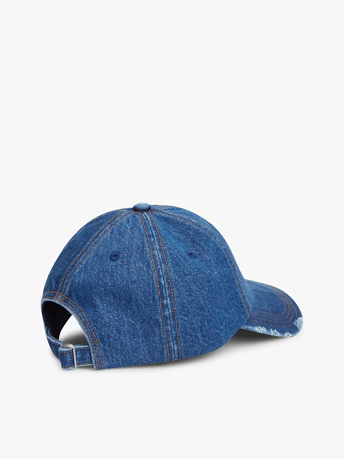Tommy Hilfiger Tommy Hilfiger Kadın Logo Kabartmalı Ayarlanabilir Tokalı Pamuklu Denim Lacivert Spor Şapka AW0AW18094-1A7
