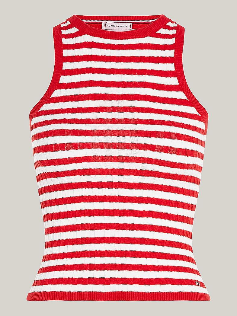 Tommy Hilfiger Tommy Hilfiger Kadın Logolu Yuvarlak Yakalı Uzun Kollu Günlük Kullanım Kırmızı Kazak WW0WW39920-03L