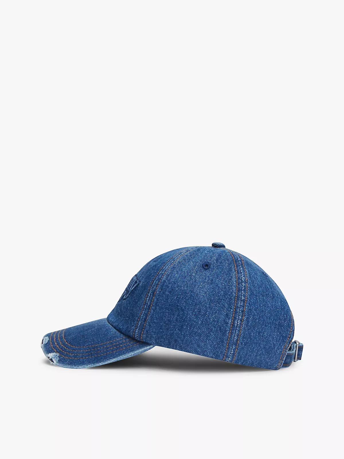 Tommy Hilfiger Tommy Hilfiger Kadın Logo Kabartmalı Ayarlanabilir Tokalı Pamuklu Denim Lacivert Spor Şapka AW0AW18094-1A7