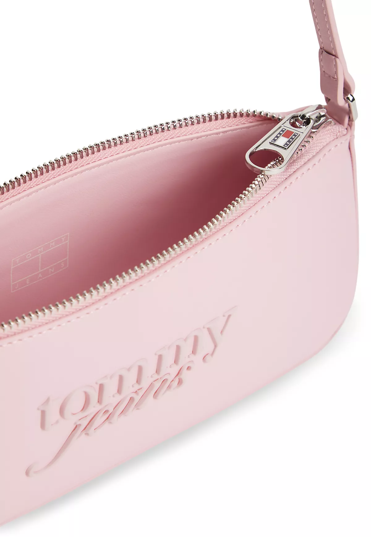 Tommy Hilfiger Tommy Hilfiger Kadın Logo Kabartmalı Ayarlanabilir Askılı Fermuarlı Pembe Omuz Çantası AW0AW18449-TOP