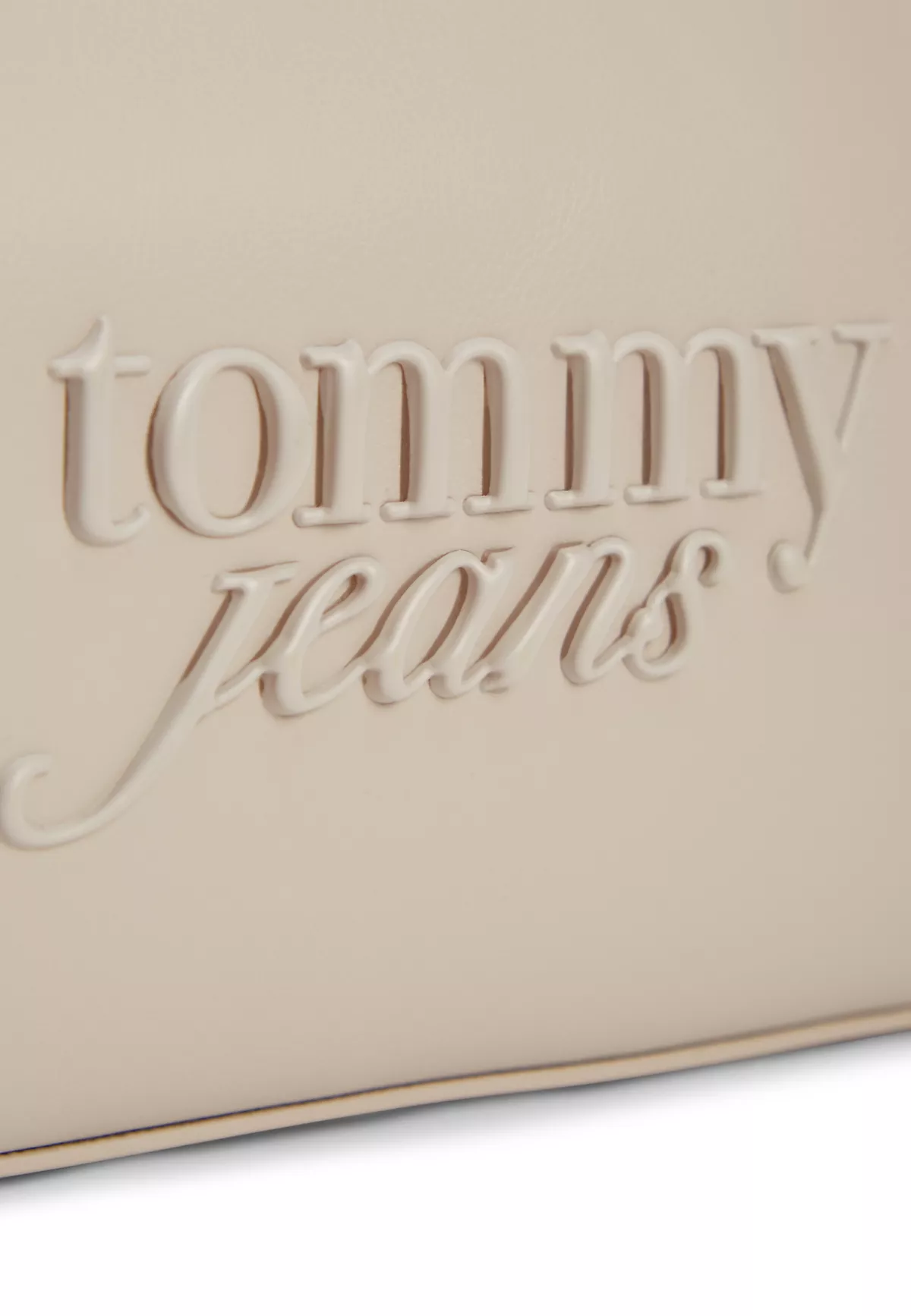 Tommy Hilfiger Tommy Hilfiger Kadın Logo Kabartmalı Ayarlanabilir Askılı Fermuarlı Bej Omuz Çantası AW0AW18449-AEP