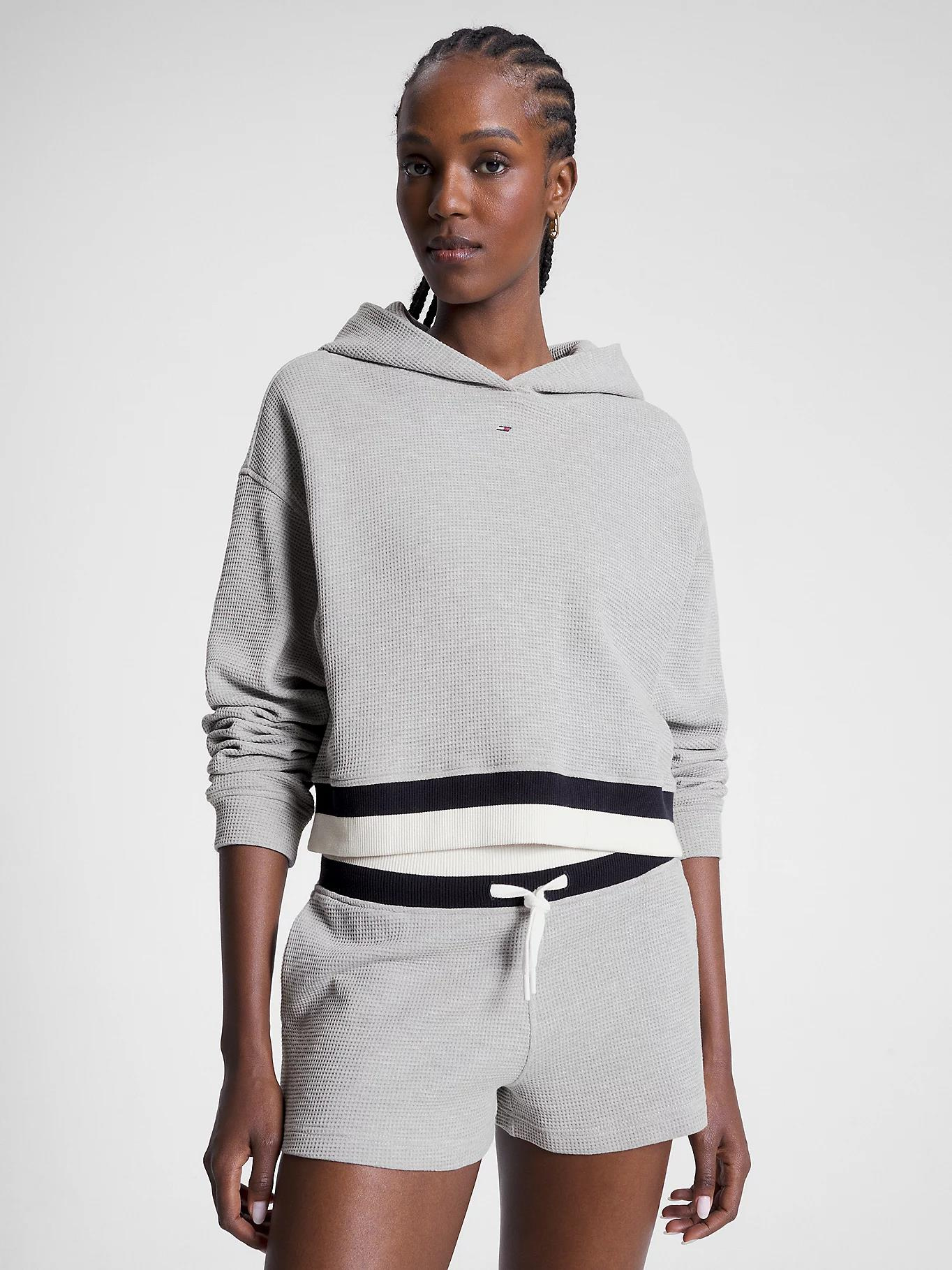 Tommy Hilfiger Tommy Hilfiger Kadın Logolu Desenli Uzun Kollu Günlük Kullanım Gri Sweatshirt S10S101718-PKH