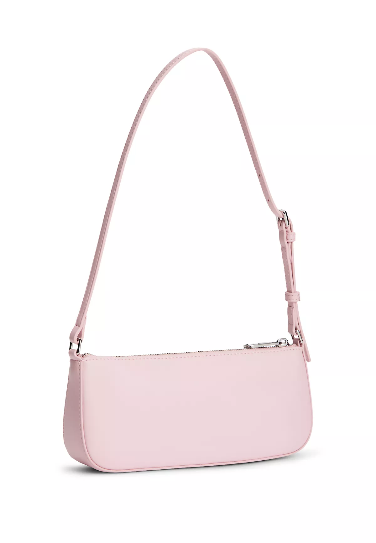 Tommy Hilfiger Tommy Hilfiger Kadın Logo Kabartmalı Ayarlanabilir Askılı Fermuarlı Pembe Omuz Çantası AW0AW18449-TOP