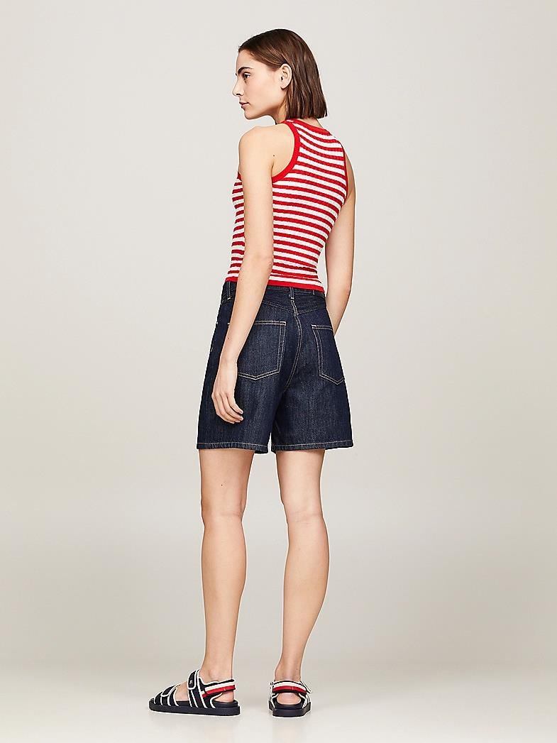 Tommy Hilfiger Tommy Hilfiger Kadın Logolu Yuvarlak Yakalı Uzun Kollu Günlük Kullanım Kırmızı Kazak WW0WW39920-03L