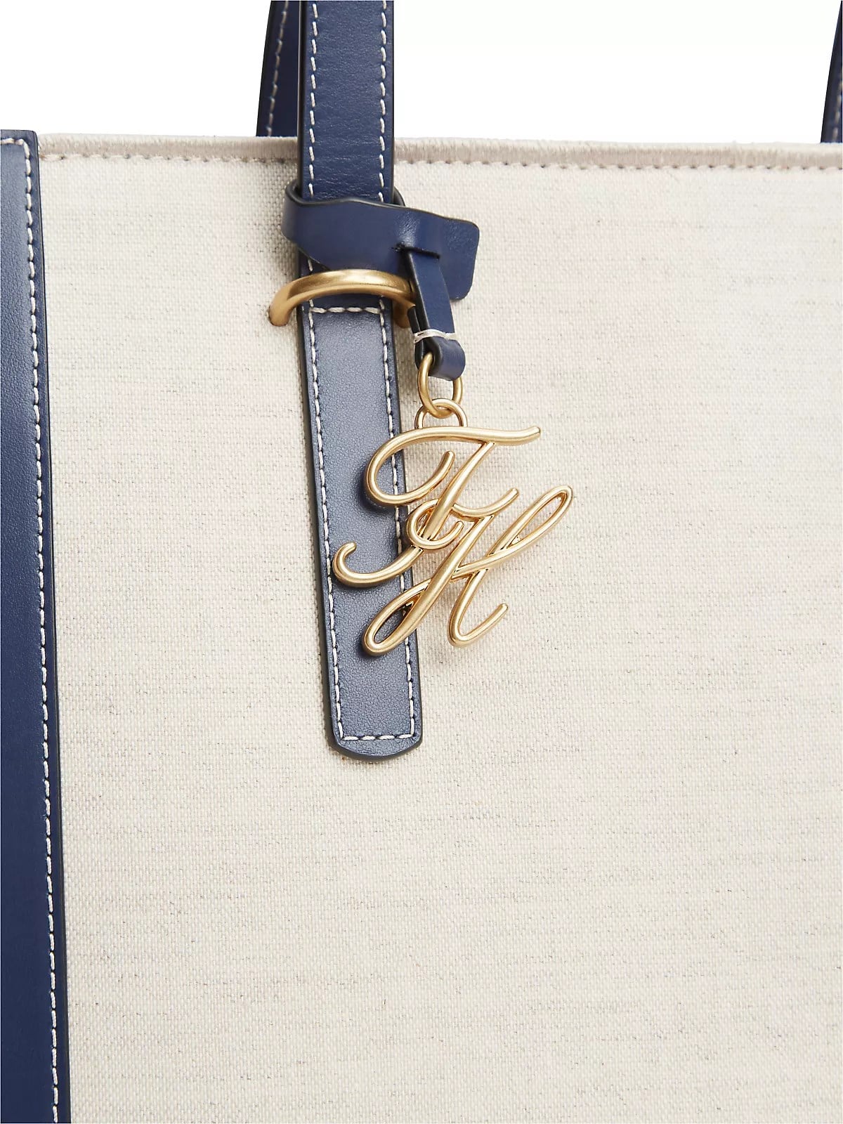 Tommy Hilfiger Tommy Hilfiger Kadın Metal Logo Fermuar Kapama Deri Kısa Kulp Lacivert Omuz Çantası AW0AW18829-DW6