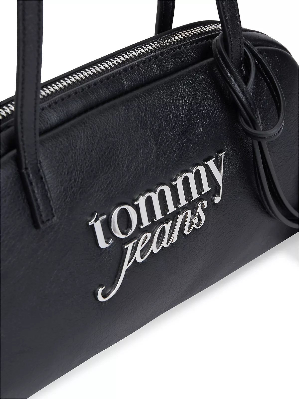 Tommy Hilfiger Tommy Hilfiger Kadın Metalik Logo İmzalı Uzun Askılı Fermuarlı İç Cepli Siyah Omuz Çantası AW0AW18787-BDS