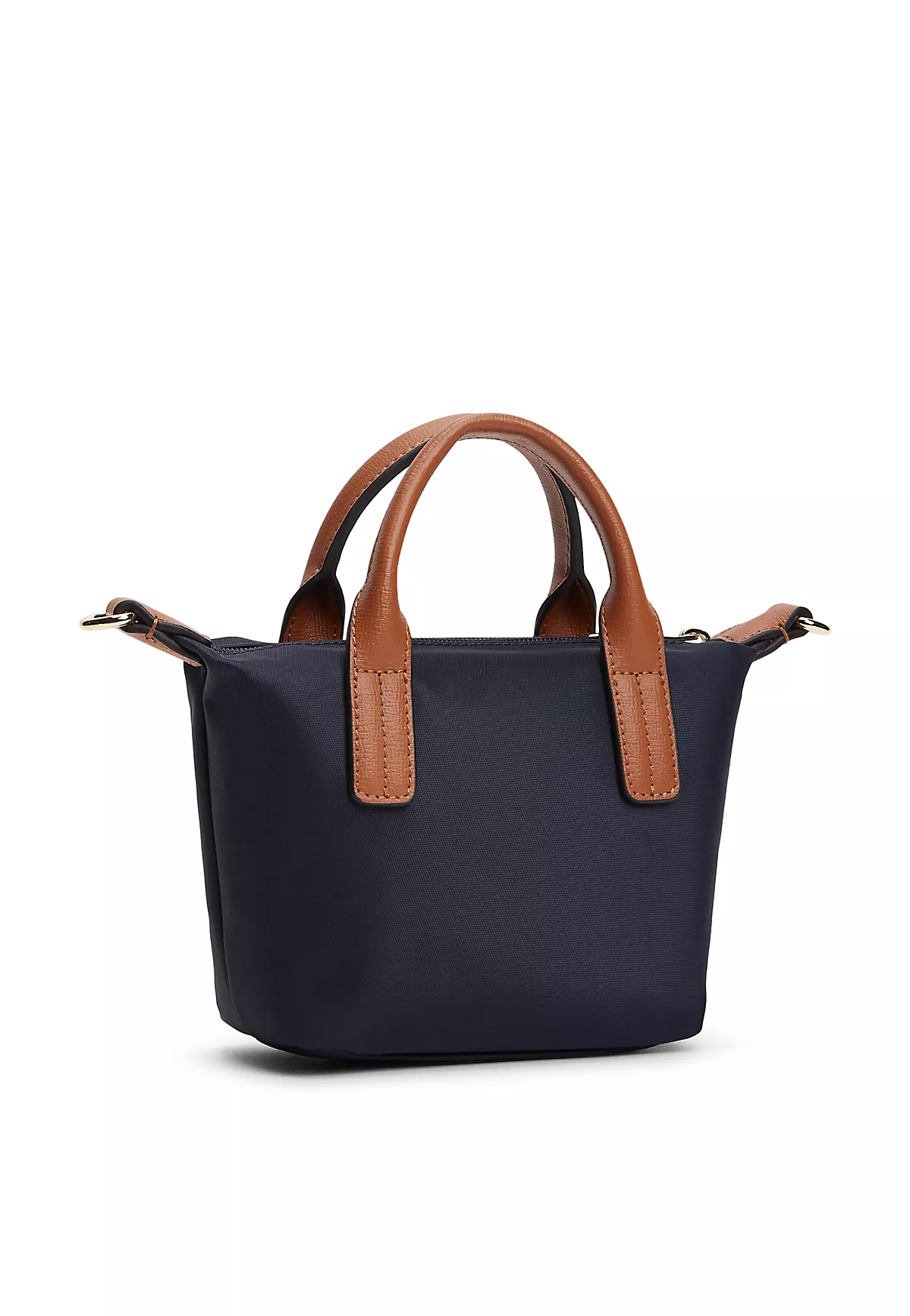 Tommy Hilfiger Tommy Hilfiger Kadın Metal Logo Fermuar Kapama Deri Kısa Kulp Lacivert Omuz Çantası AW0AW18552-0GY