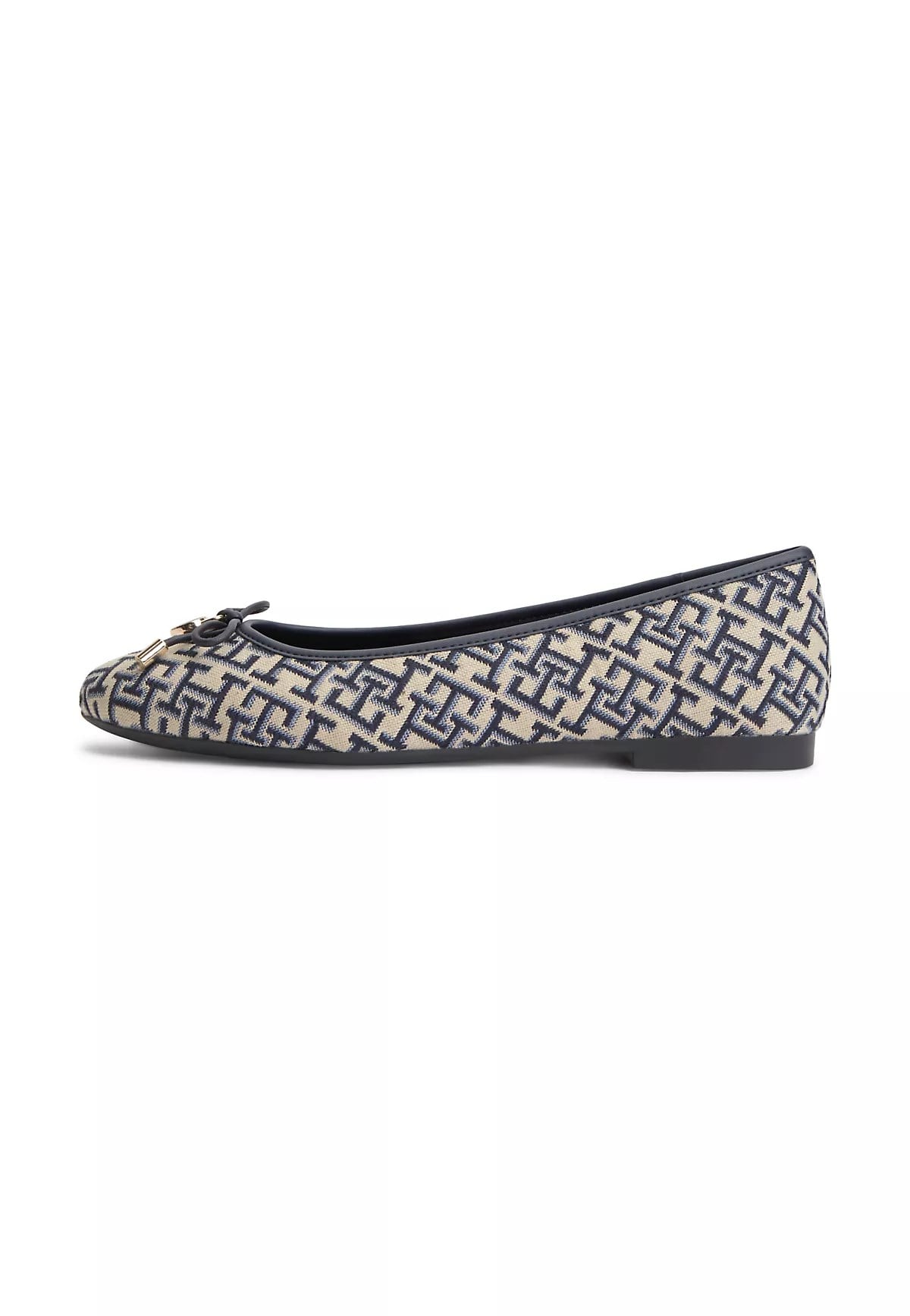 Tommy Hilfiger Tommy Hilfiger Kadın Monogram TH Logolu İnce Topuklu Yuvarlak Burunlu Lacivert Espadril FW0FW09504-DW6