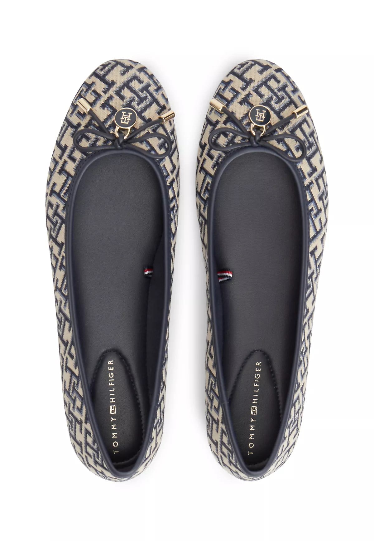 Tommy Hilfiger Tommy Hilfiger Kadın Monogram TH Logolu İnce Topuklu Yuvarlak Burunlu Lacivert Espadril FW0FW09504-DW6