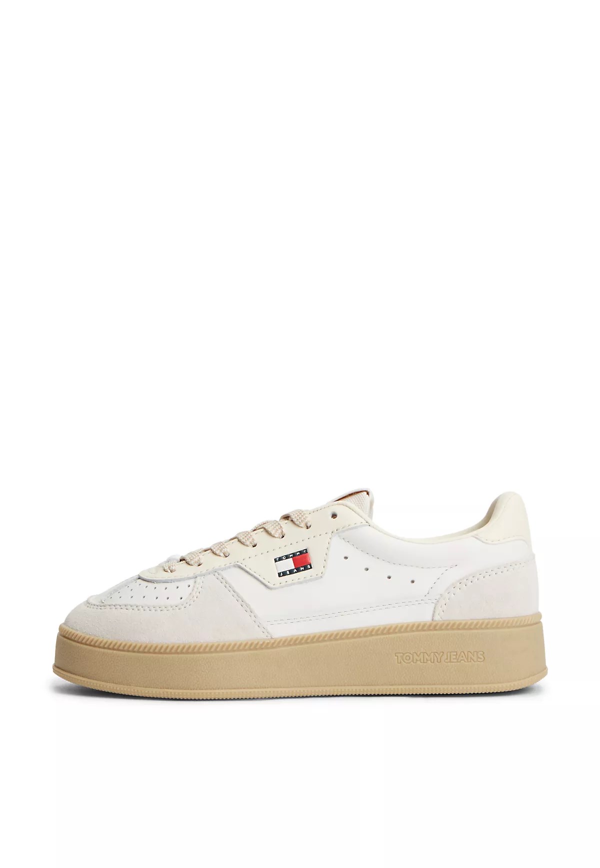 Tommy Hilfiger Tommy Hilfiger Kadın Monogram Logo Desenli Düşük Bilekli Rahat Taban Ekru Sneaker EN0EN03091-YBL