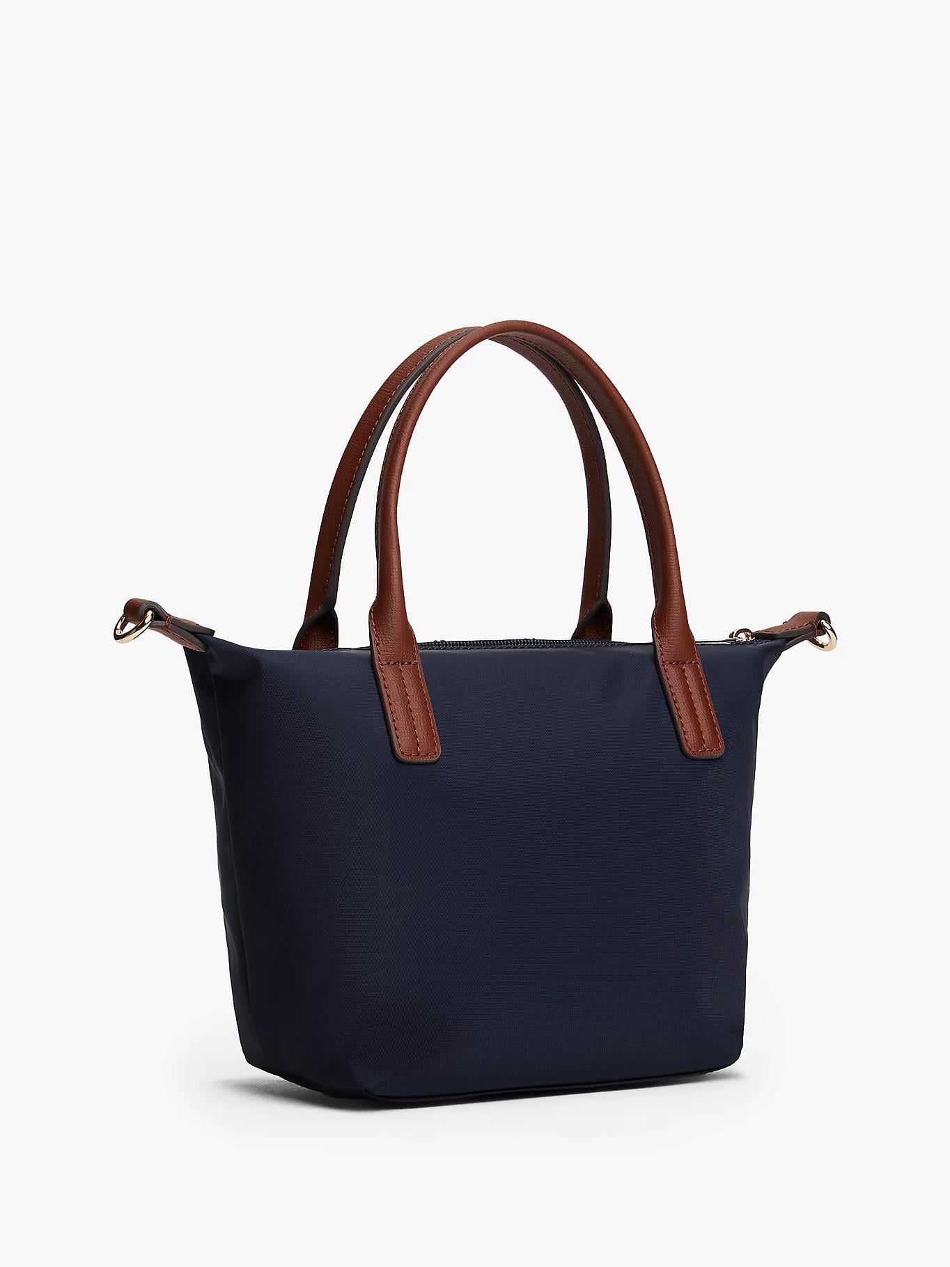 Tommy Hilfiger Tommy Hilfiger Kadın Monogram TH Logo Baskılı Fermuar Kapamalı Mavi Omuz Çantası AW0AW17707-0GY