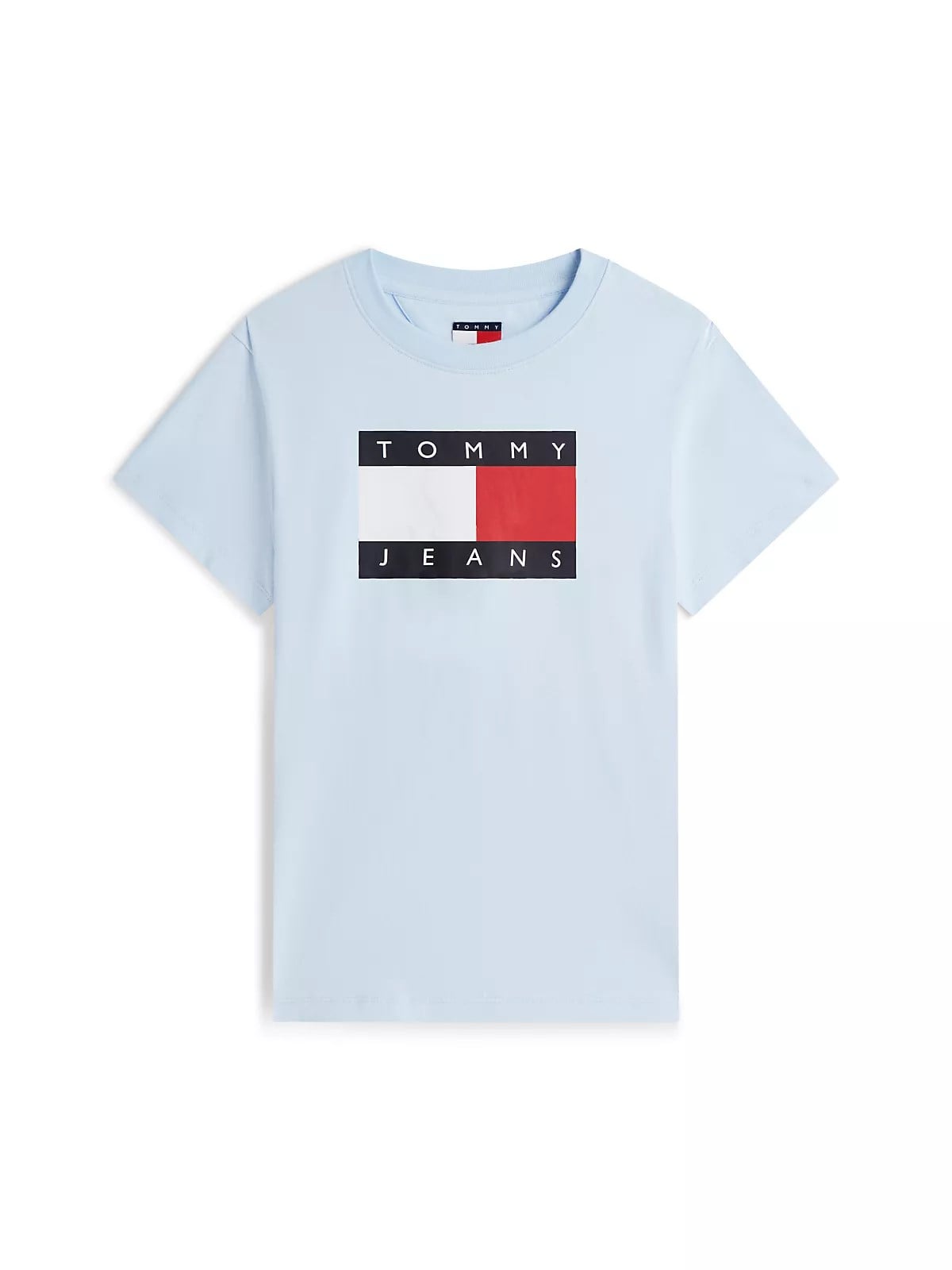 Tommy Hilfiger Tommy Hilfiger Kadın Normal Kesim Logo Baskılı Yuvarlak Yakalı Kısa Kollu Mavi T-Shirt DW0DW22562-C1R
