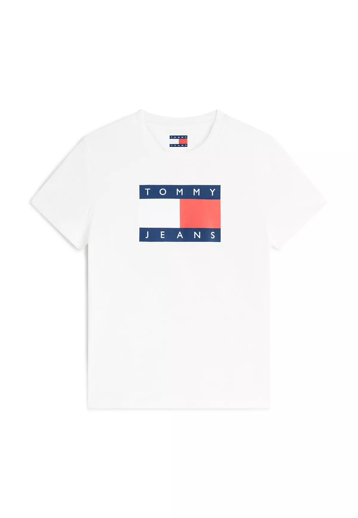 Tommy Hilfiger Tommy Hilfiger Kadın Normal Kesim Logo Baskılı Yuvarlak Yakalı Kısa Kollu Beyaz T-Shirt DW0DW22562-YBL
