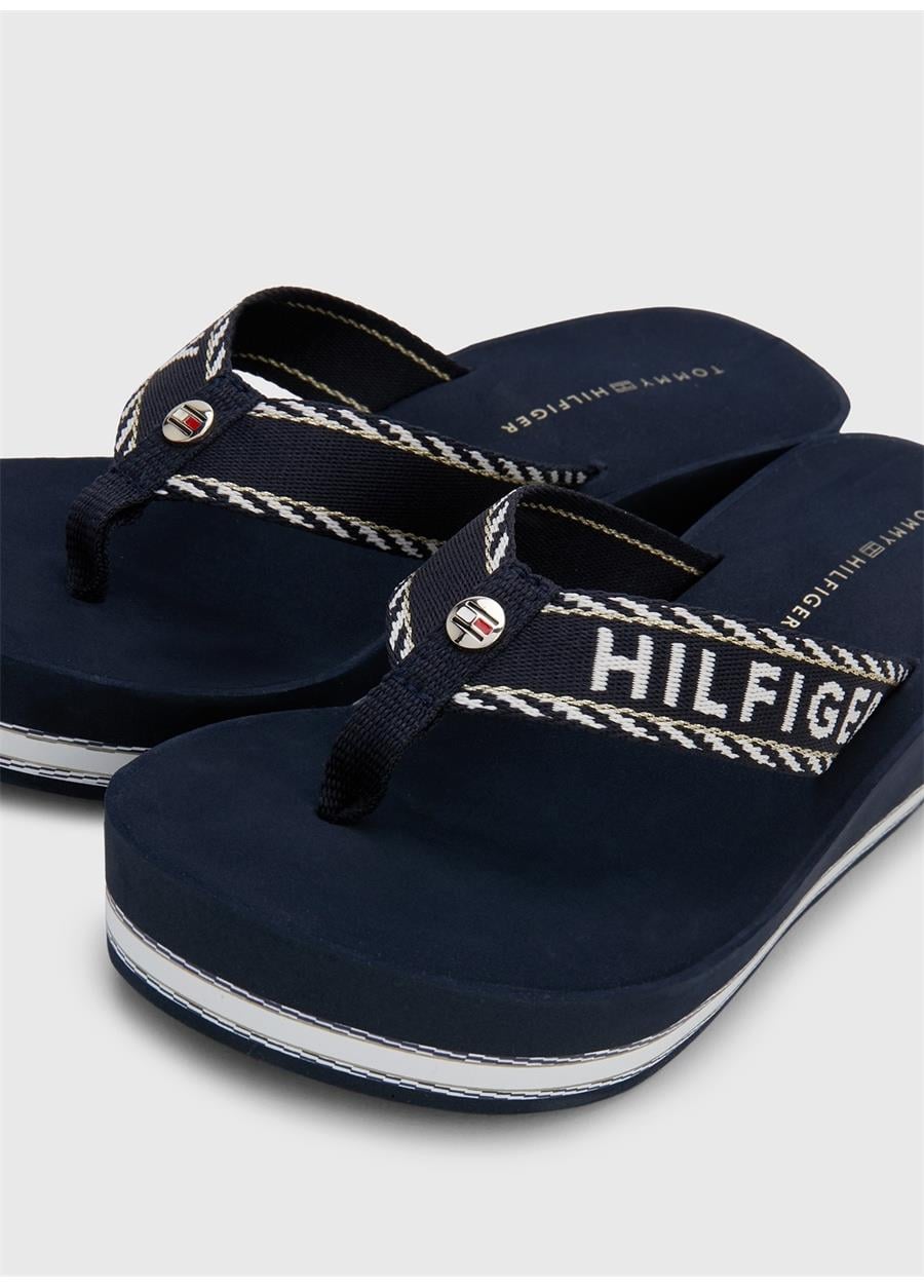 Tommy Hilfiger Tommy Hilfiger Kadın Normal Kalıp Parmak Arası Plaj Günlük Kullanım Lacivert2 Terlik FW0FW07149-0GY