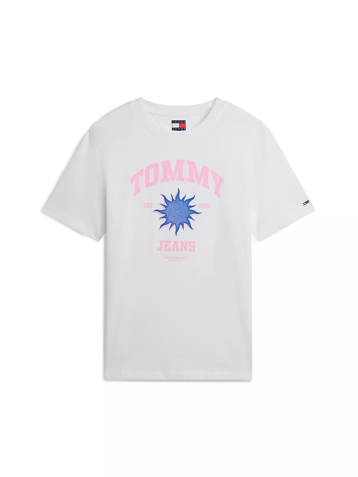 Tommy Hilfiger Tommy Hilfiger Kadın Normal Kalıp Yuvarlak Yakalı Logo Baskılı Kısa Kollu Ekru T-Shirt DW0DW23159-YBL
