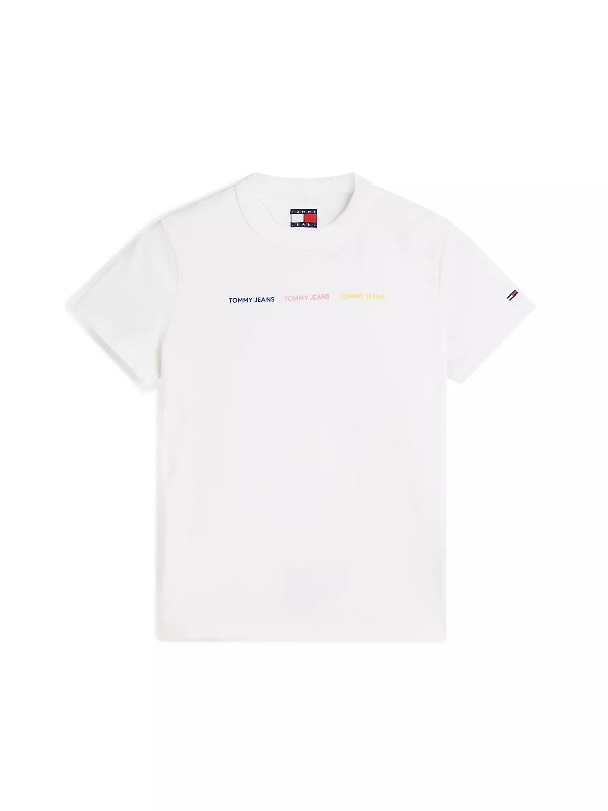 Tommy Hilfiger Tommy Hilfiger Kadın Normal Kalıp Yuvarlak Yakalı Logo İmzalı Pamuklu Kısa Kollu Beyaz T-Shirt DW0DW22905-YBL