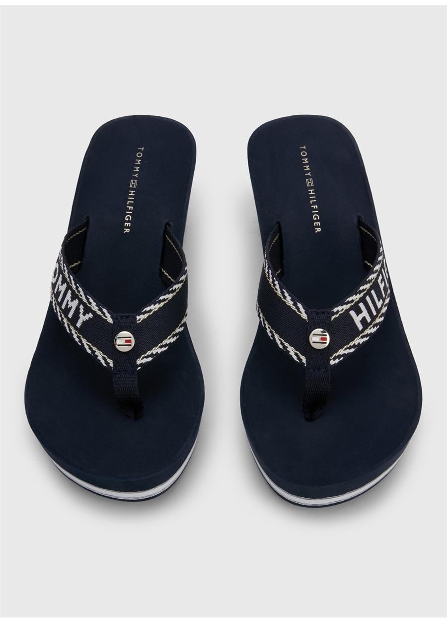 Tommy Hilfiger Tommy Hilfiger Kadın Normal Kalıp Parmak Arası Plaj Günlük Kullanım Lacivert2 Terlik FW0FW07149-0GY