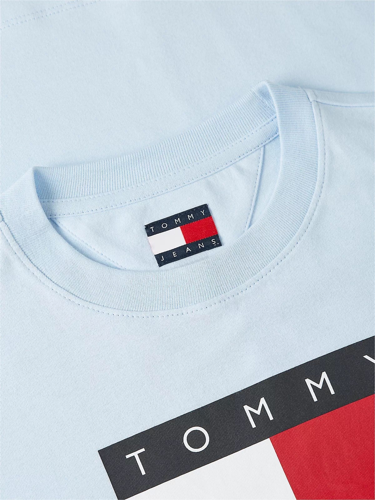 Tommy Hilfiger Tommy Hilfiger Kadın Normal Kesim Logo Baskılı Yuvarlak Yakalı Kısa Kollu Mavi T-Shirt DW0DW22562-C1R