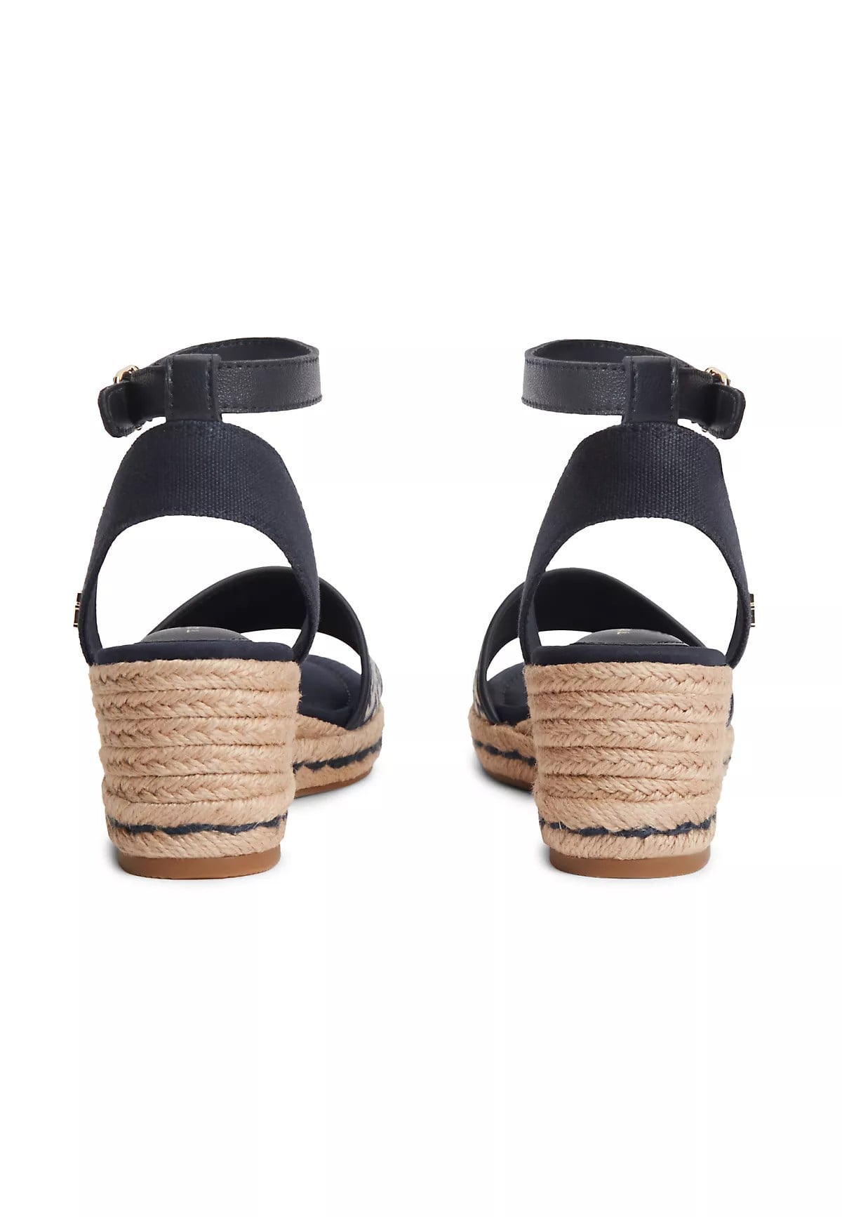 Tommy Hilfiger Tommy Hilfiger Kadın Orta Boy Platform Tabanlı TH Monogram Logolu Lacivert Sandalet FW0FW09519-DW6