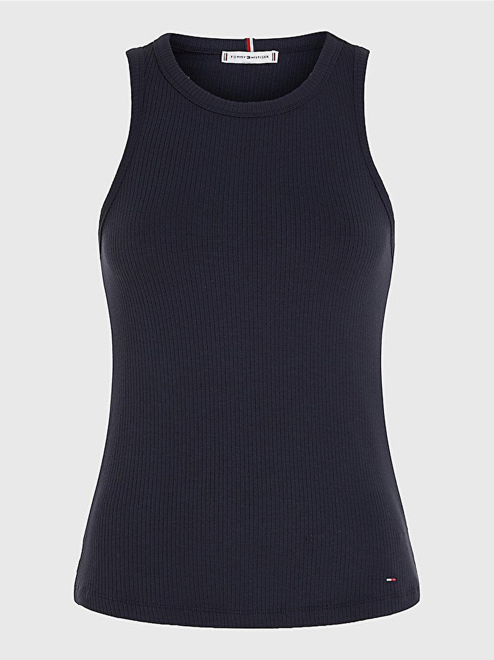 Tommy Hilfiger Tommy Hilfiger Kadın Pamuklu Yuvarlak Kolsuz Günlük Lacivert2 Spor Atlet WW0WW38635-DW5