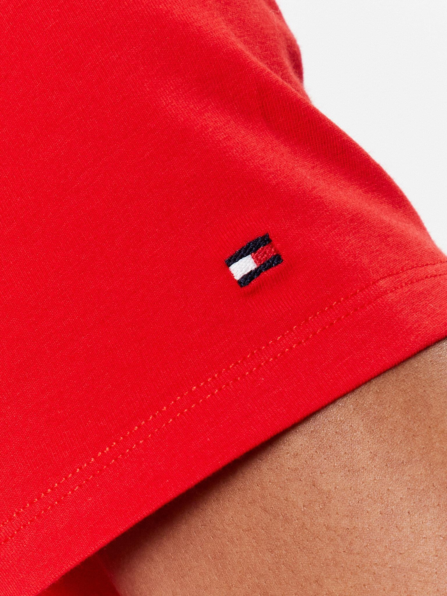Tommy Hilfiger Tommy Hilfiger Kadın Pamuklu Yuvarlak Yaka Marka Logolu Kırmızı T-Shirt WW0WW37877-SNE