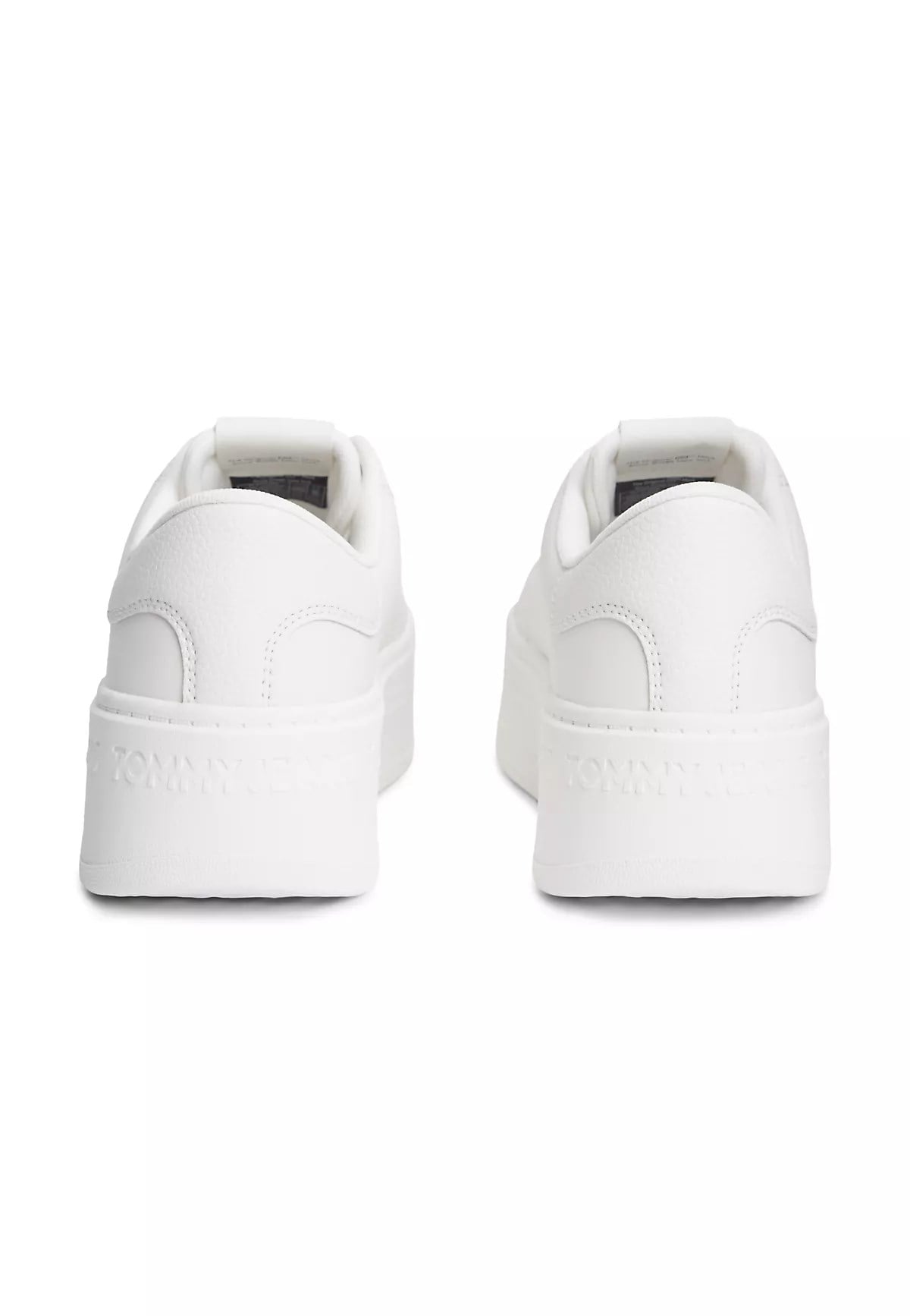 Tommy Hilfiger Tommy Hilfiger Kadın Platform Tabanlı Düşük Bilekli Logo Detaylı Deri Beyaz Sneaker EN0EN02961-YBL