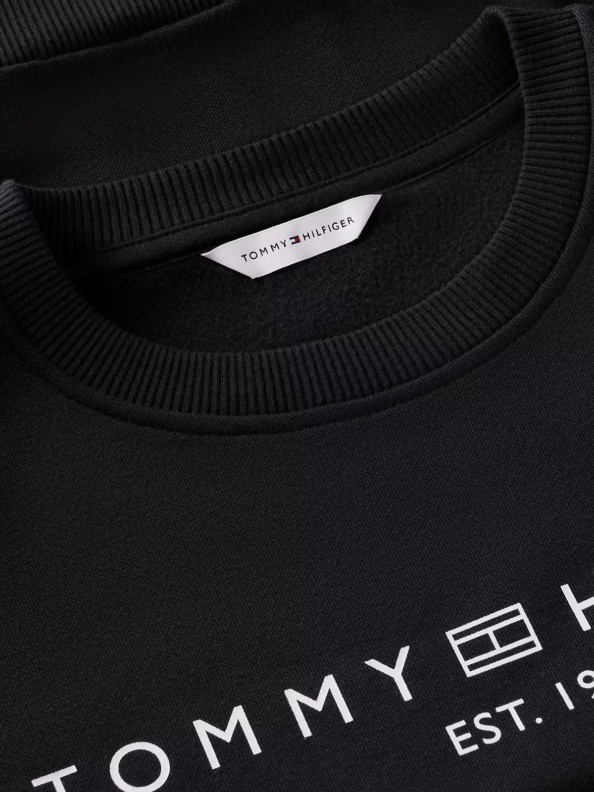 Tommy Hilfiger Tommy Hilfiger Kadın Regular Fit Pamuklu Bisiklet Yaka Uzun Kollu Siyah Sweatshirt WW0WW47831-BDS