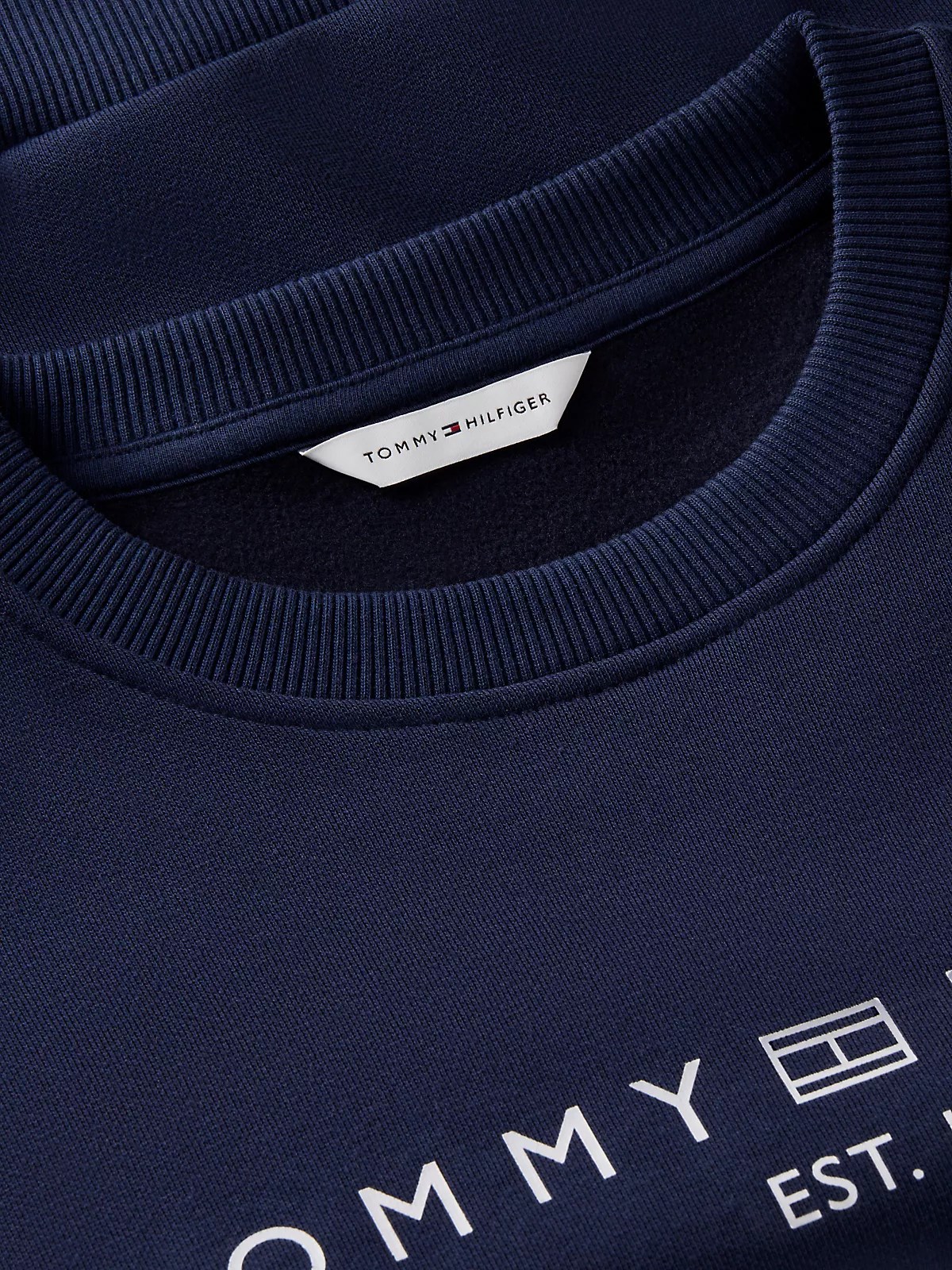 Tommy Hilfiger Tommy Hilfiger Kadın Regular Fit Pamuklu Bisiklet Yaka Uzun Kollu Mavi Sweatshirt WW0WW47831-C1G