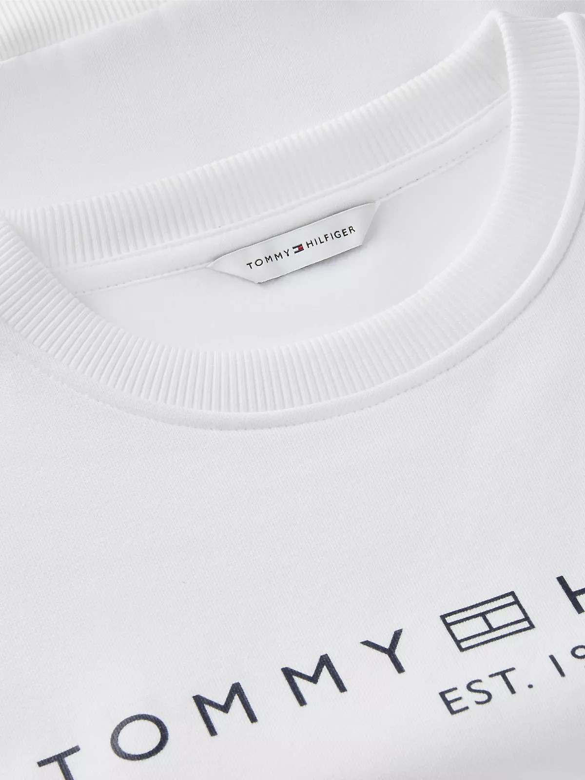 Tommy Hilfiger Tommy Hilfiger Kadın Regular Fit Pamuklu Bisiklet Yaka Uzun Kollu Beyaz Sweatshirt WW0WW47831-YCF