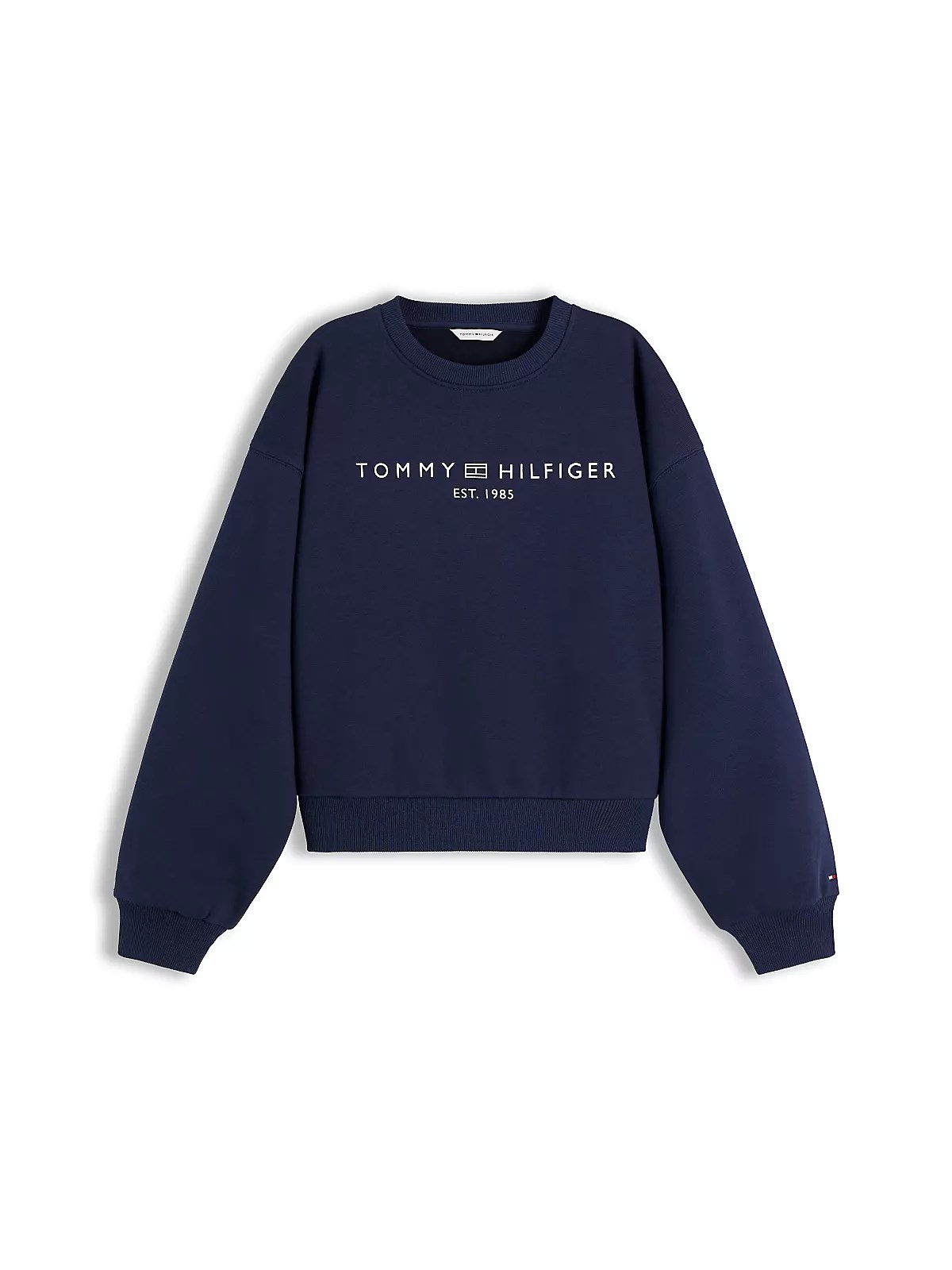 Tommy Hilfiger Tommy Hilfiger Kadın Regular Fit Pamuklu Bisiklet Yaka Uzun Kollu Mavi Sweatshirt WW0WW47831-C1G