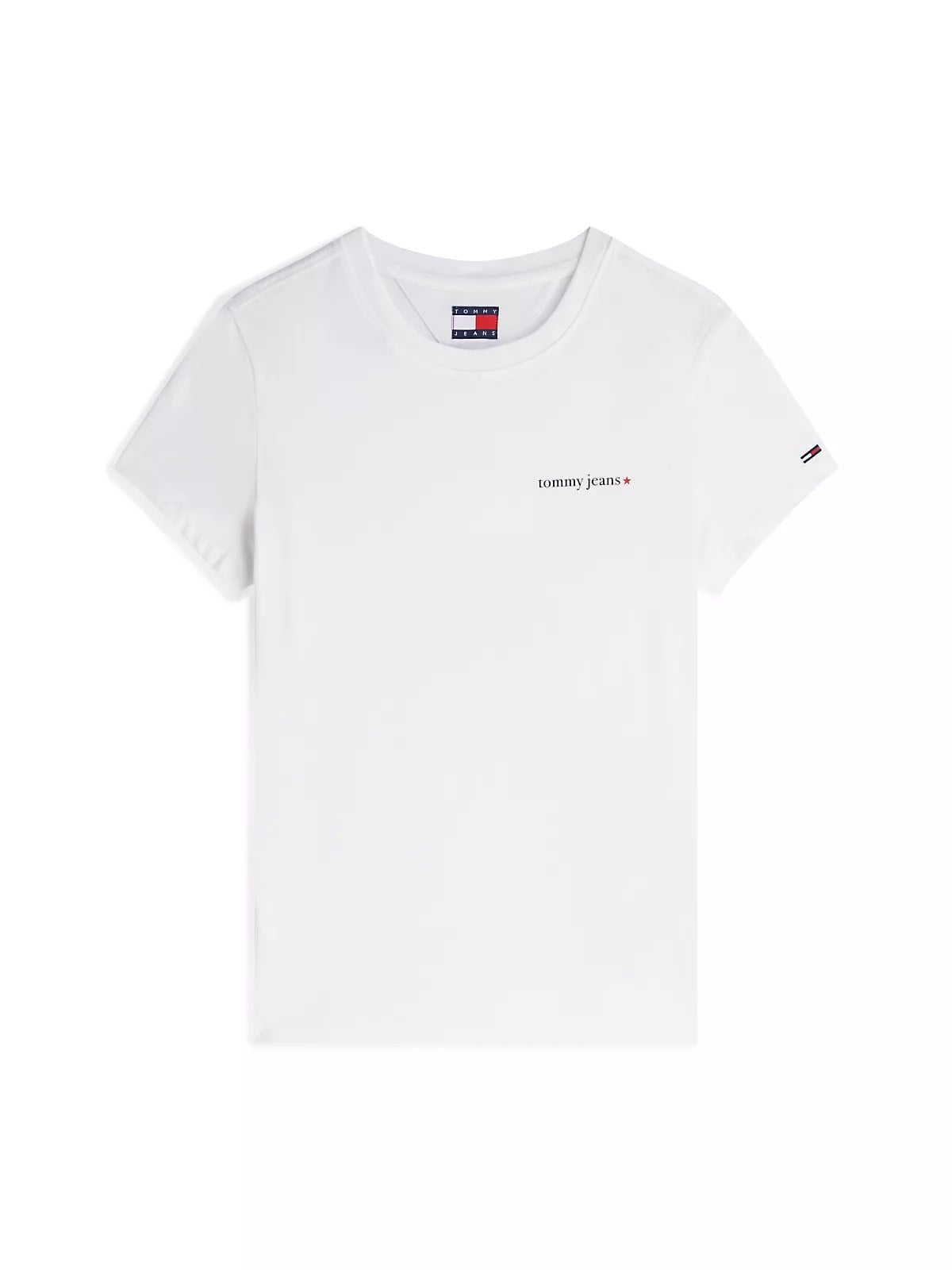 Tommy Hilfiger Tommy Hilfiger Kadın Slim Fit Yuvarlak Yakalı Pamuklu Logo İmzalı Kısa Kollu Ekru T-Shirt DW0DW23479-YBL