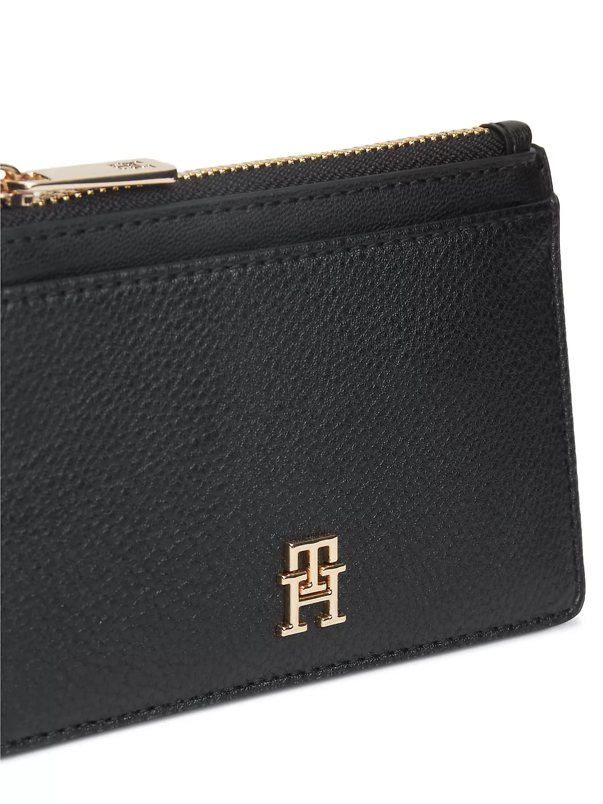 Tommy Hilfiger Tommy Hilfiger Kadın TH Monogram Logolu Fermuarlı Ekstra Kartlık Bölmeli Siyah Cüzdan AW0AW18867-BDS