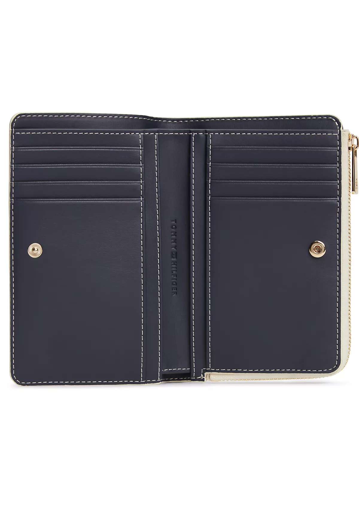 Tommy Hilfiger Tommy Hilfiger Kadın TH Monogram Logo Detaylı Ekstra Kart Bölmeli Bej Cüzdan AW0AW18594-0F4