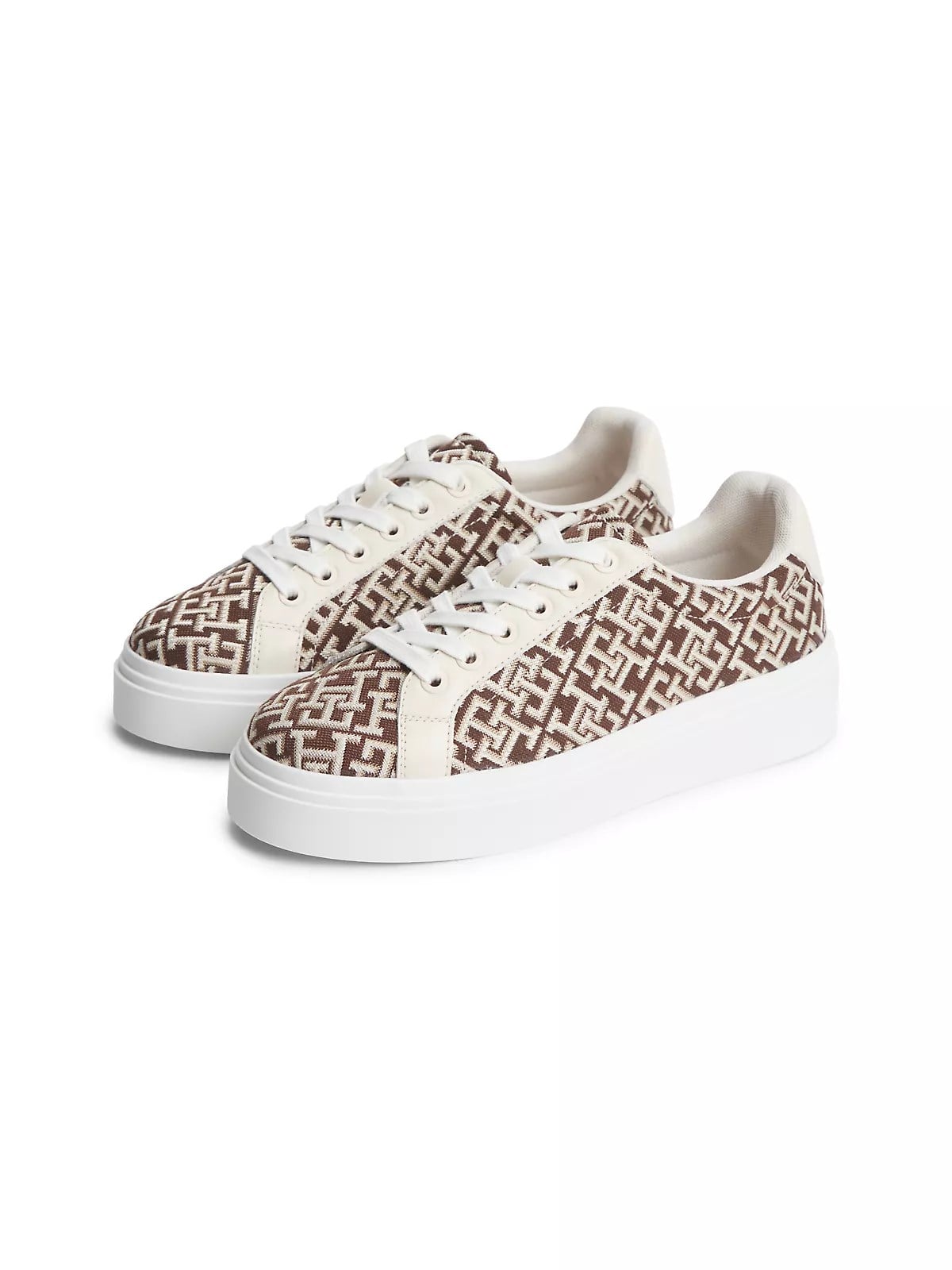 Tommy Hilfiger Tommy Hilfiger Kadın TH Monogram Logolu Düşük Bilekli Kahverengi Sneaker FW0FW09398-GSZ
